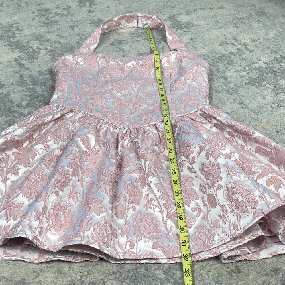 NWT Atoir Winnie Halter Dress Mini Vintage Pink Floral Jacquard Sz 8 - Picture 12 of 15